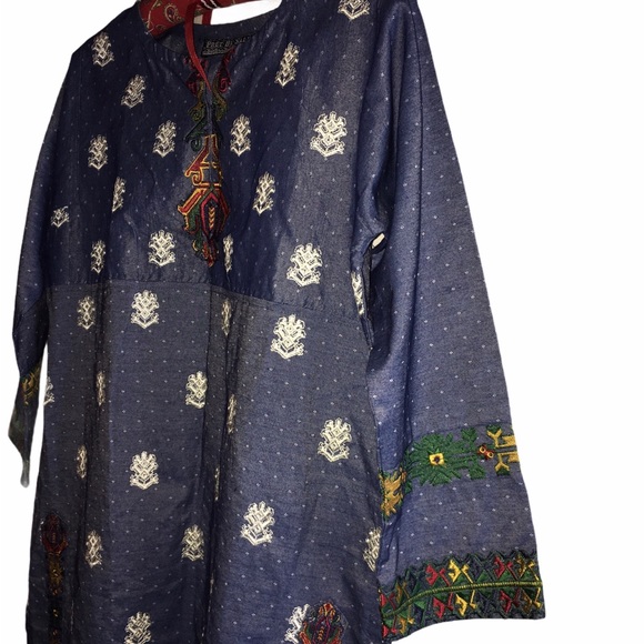 Vintage Pakistan Blue MIDI Dress - Picture 4 of 7